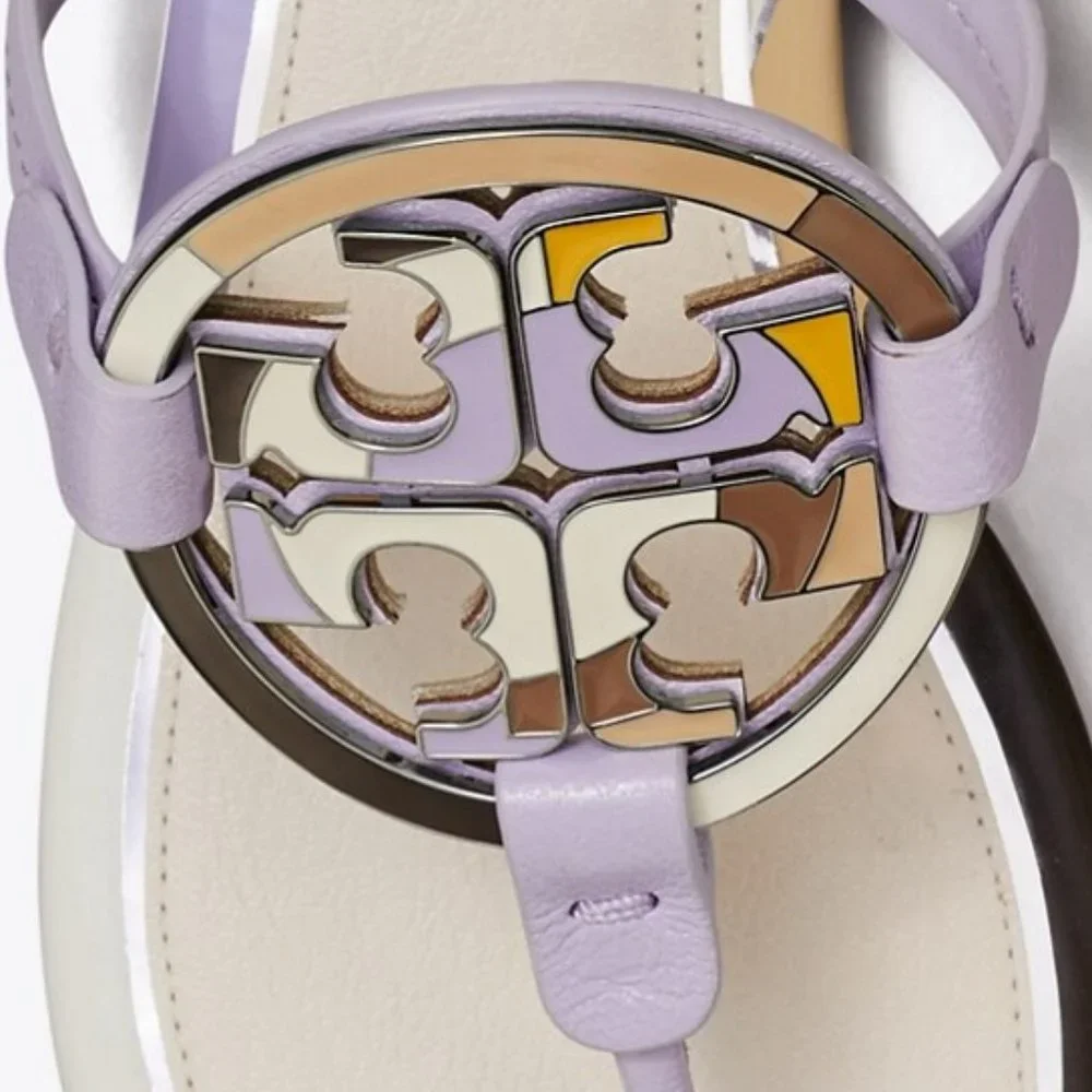 Tory Burch $258 MILLER ENAMEL LOGO SANDAL Spring Lavender Lilac